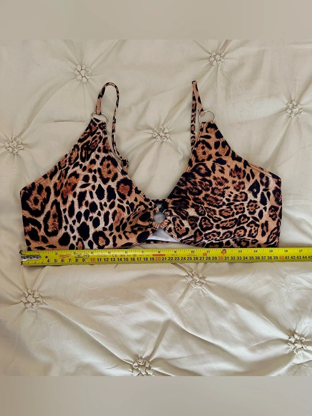 🌴 Leopard Print Bikini XL Ring Detail Sexy Resort Swimwear Beach Vacation
